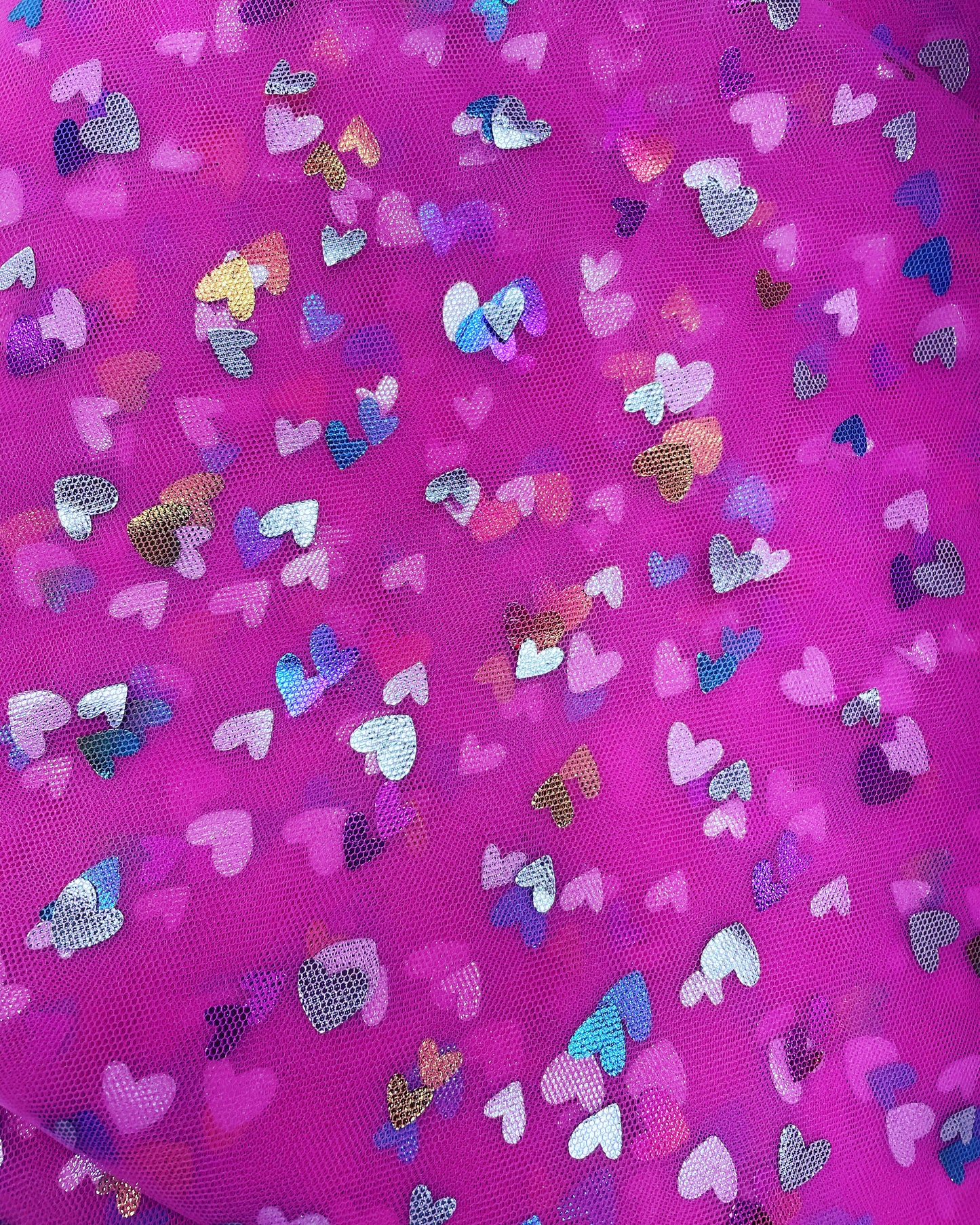 Pink Rainbow Hearts Confetti Tulle Romper