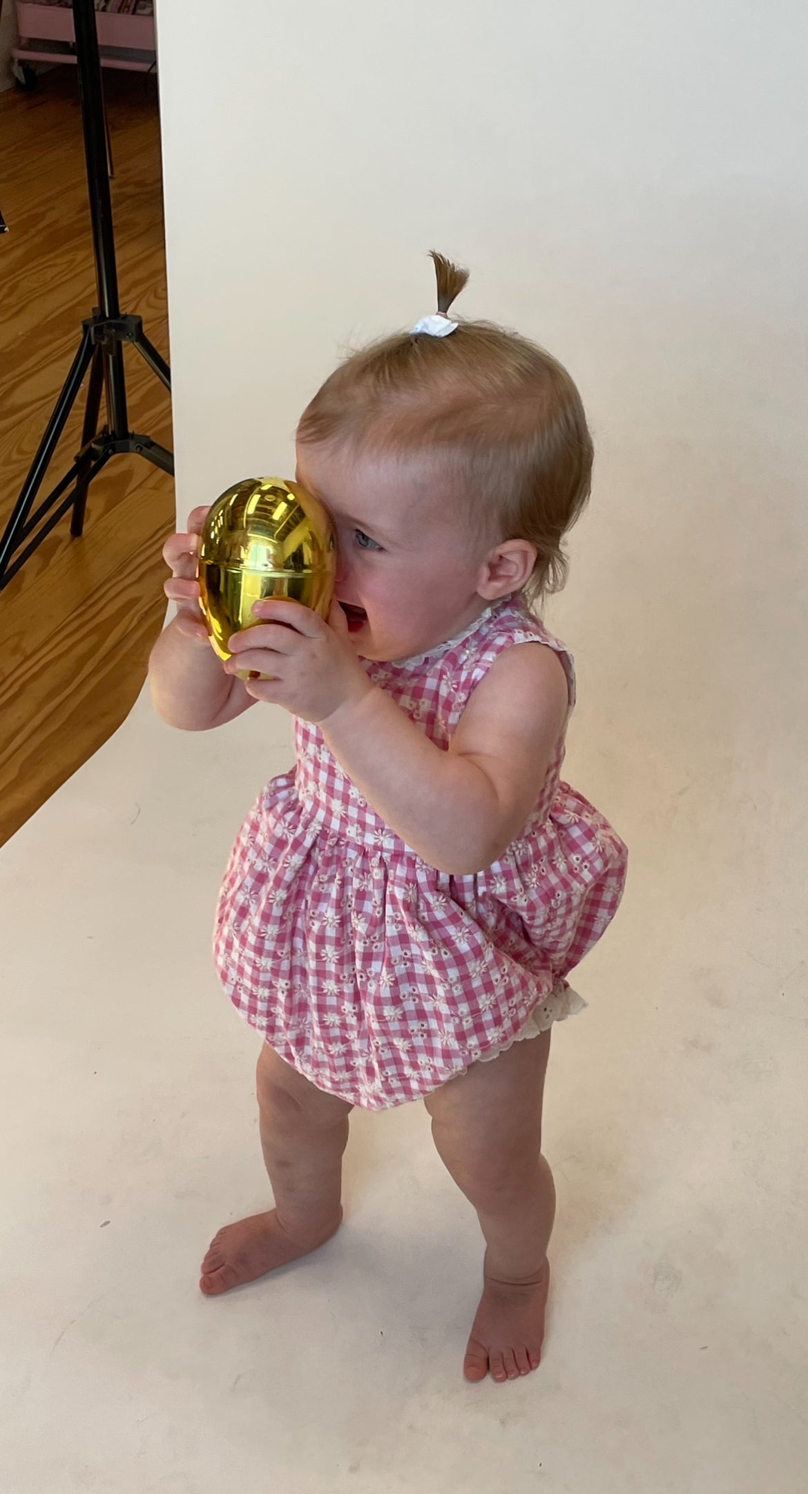 The Daisy Eyelet Easter Gingham Romper