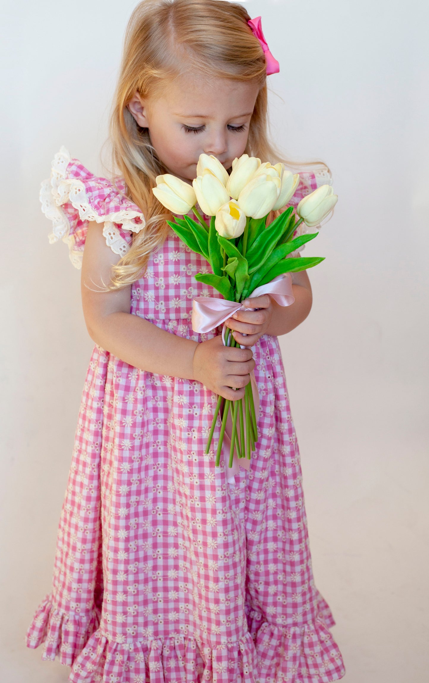 The Daisy Eyelet Easter Gingham Dress