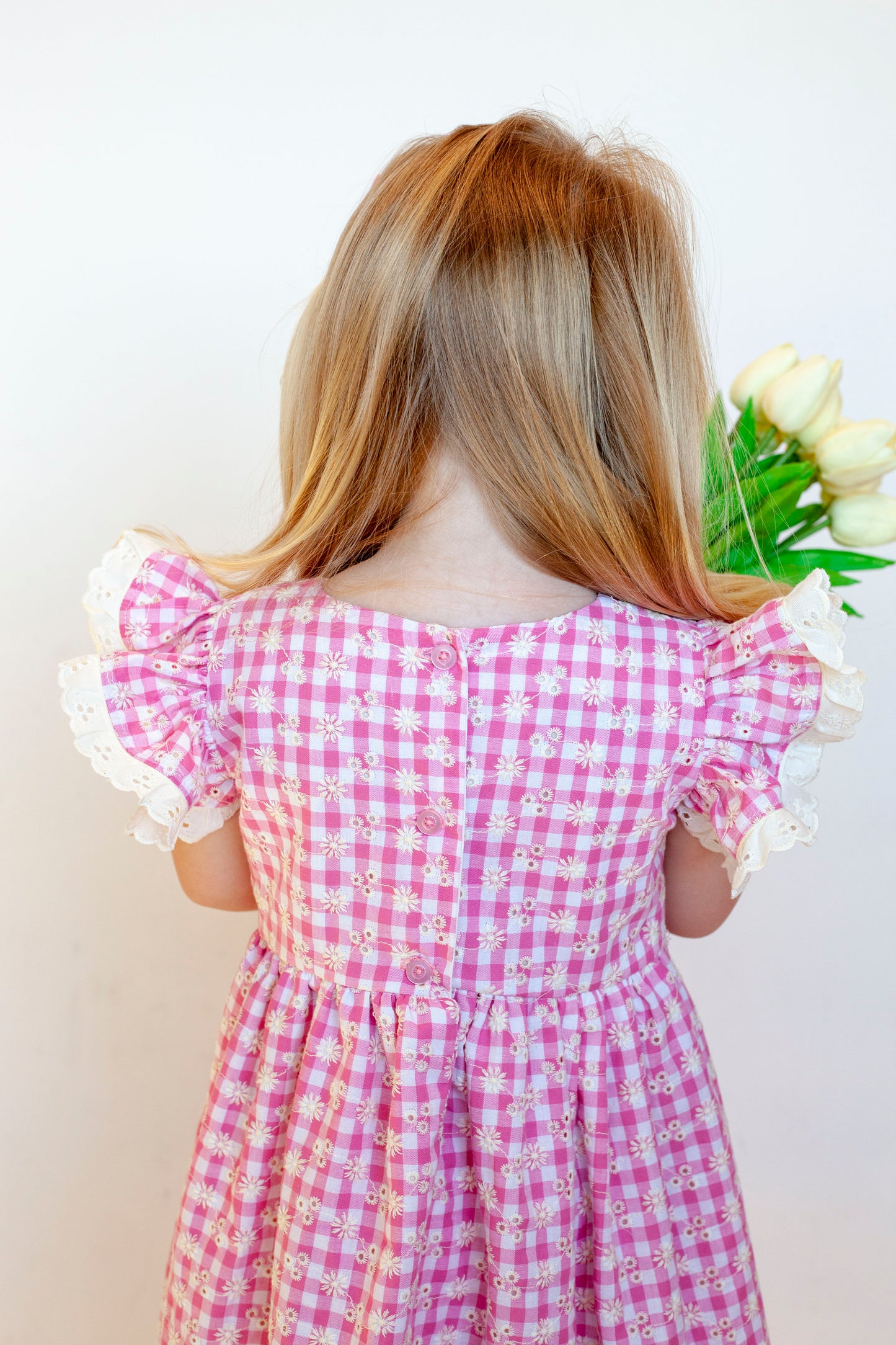 The Daisy Eyelet Easter Gingham Dress