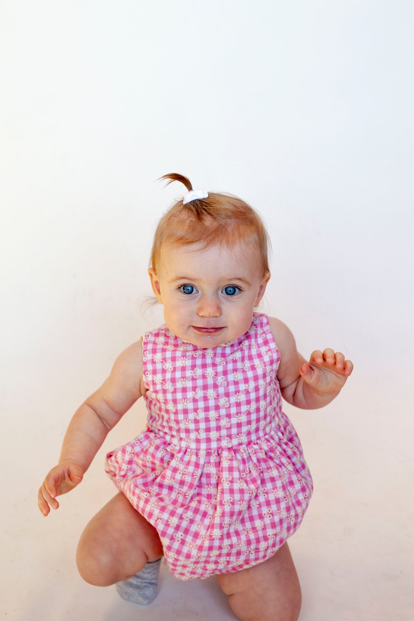 The Daisy Eyelet Easter Gingham Romper