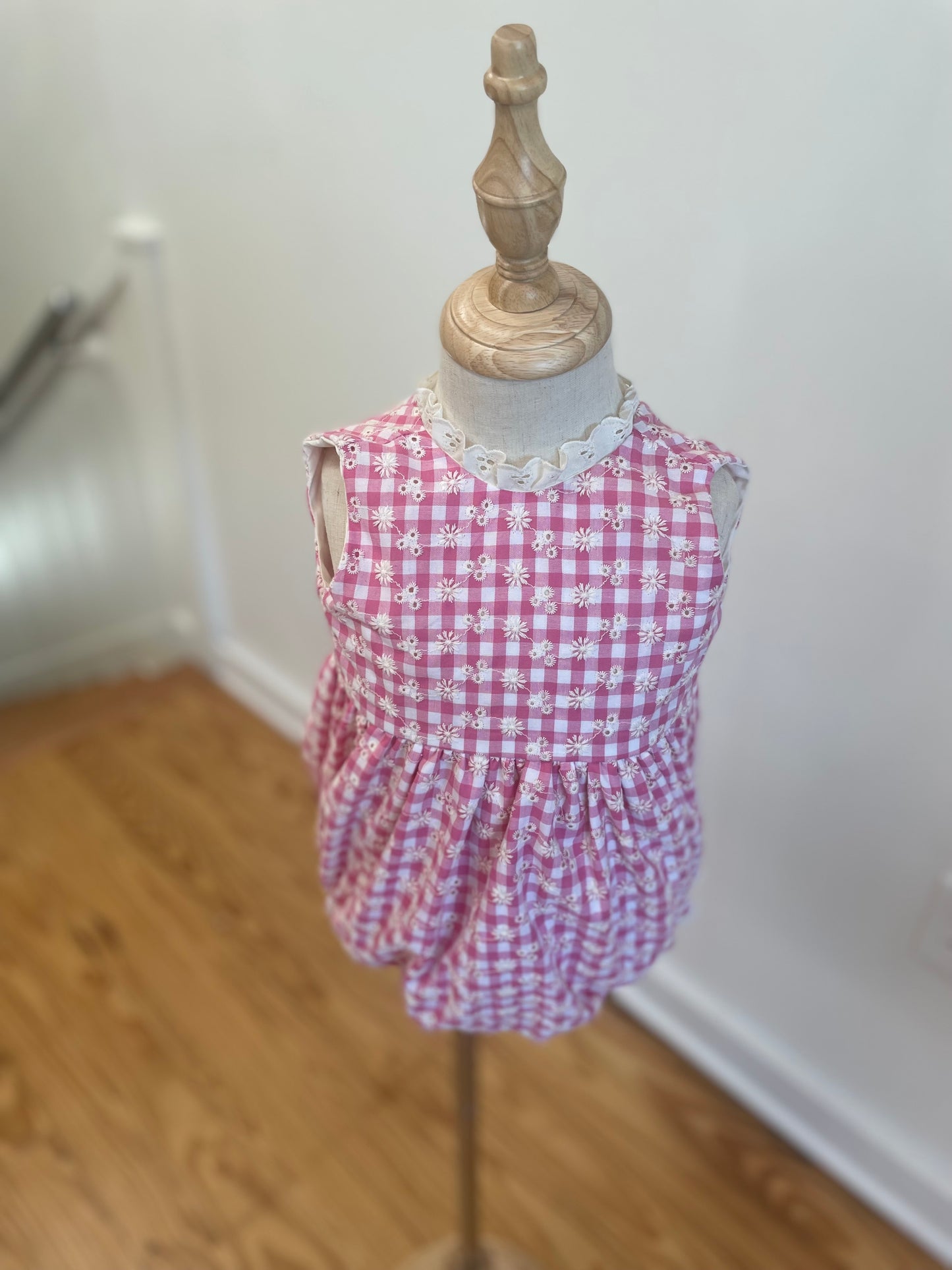 The Daisy Eyelet Easter Gingham Romper