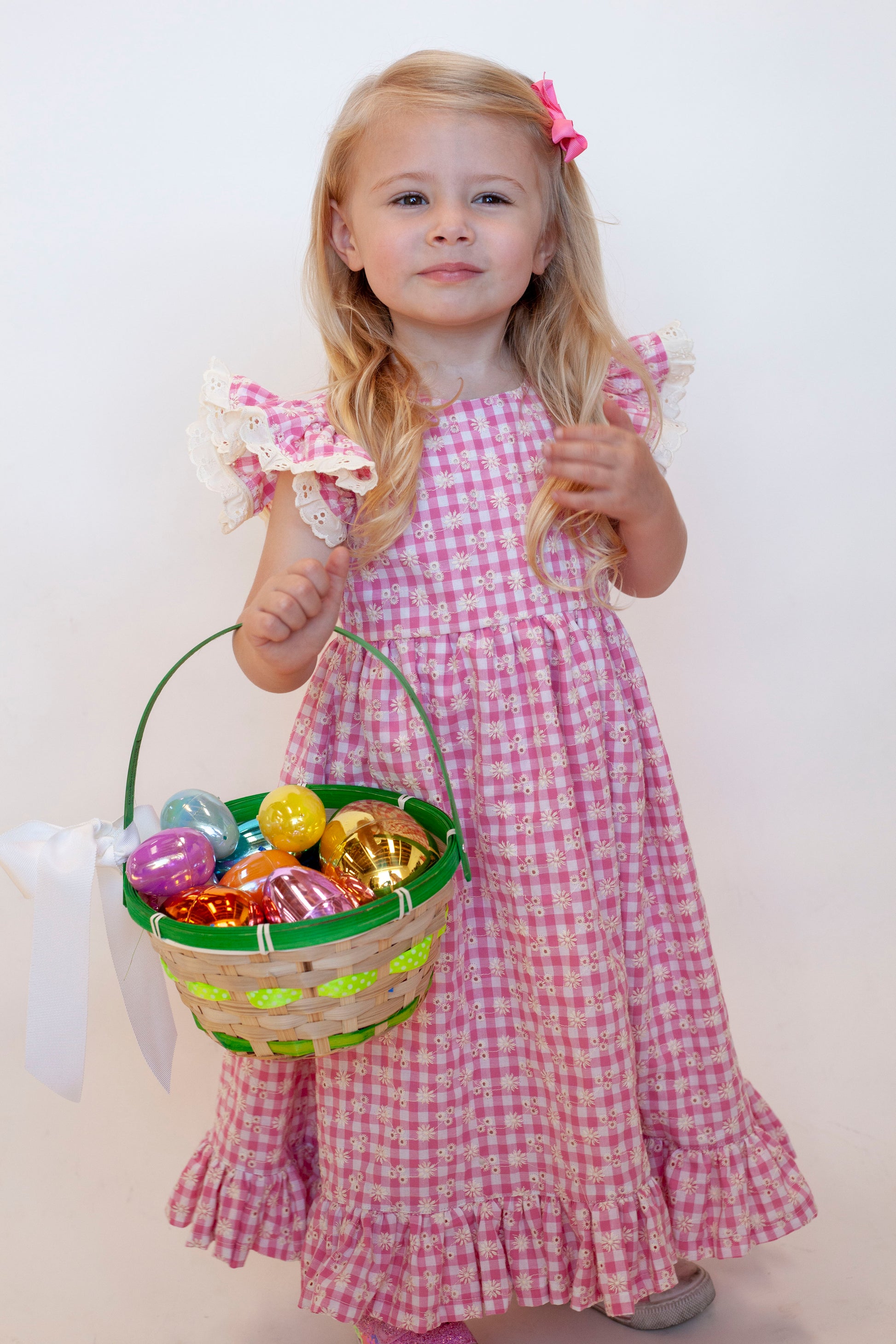 The Daisy Eyelet Easter Gingham Dress Evelyn James The Daisy Eyelet Easter Gingham Dress Evelyn James