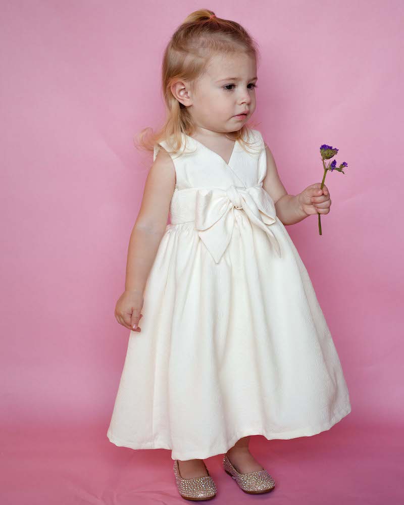 Evelyn James Cream Matelasse flower girl dress